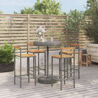 -Delige Tuinbarset Poly Rattan En Massief Acaciahout 5 Grijs