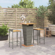 3-Delige Tuinbarset Poly Rattan En Massief Acaciahout 2