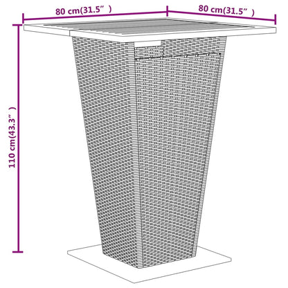 -Delige Tuinbarset Poly Rattan En Massief Acaciahout 5 Zwart