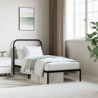 Metal bed frame with headboard black 90x200 cm