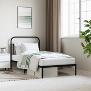 Bedframe metaal zwart 100x190 cm met hoofdbord