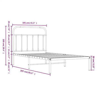 Bedframe Metaal 100 x 200 cm