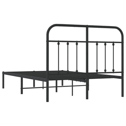 Bedframe Metaal 120 x 200 cm Zwart met hoofdbord