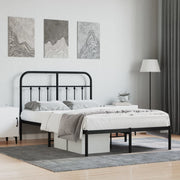 Bedframe metaal zwart 120x200 cm met hoofdbord