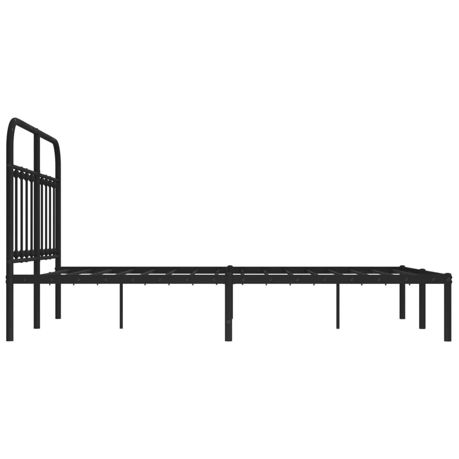 Bedframe Metaal 140 x 190 cm Zwart met hoofdbord