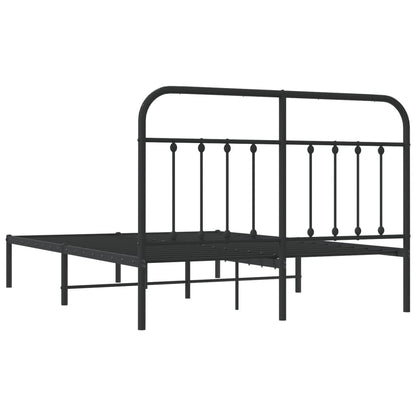 Bedframe Metaal 140 x 190 cm Zwart met hoofdbord
