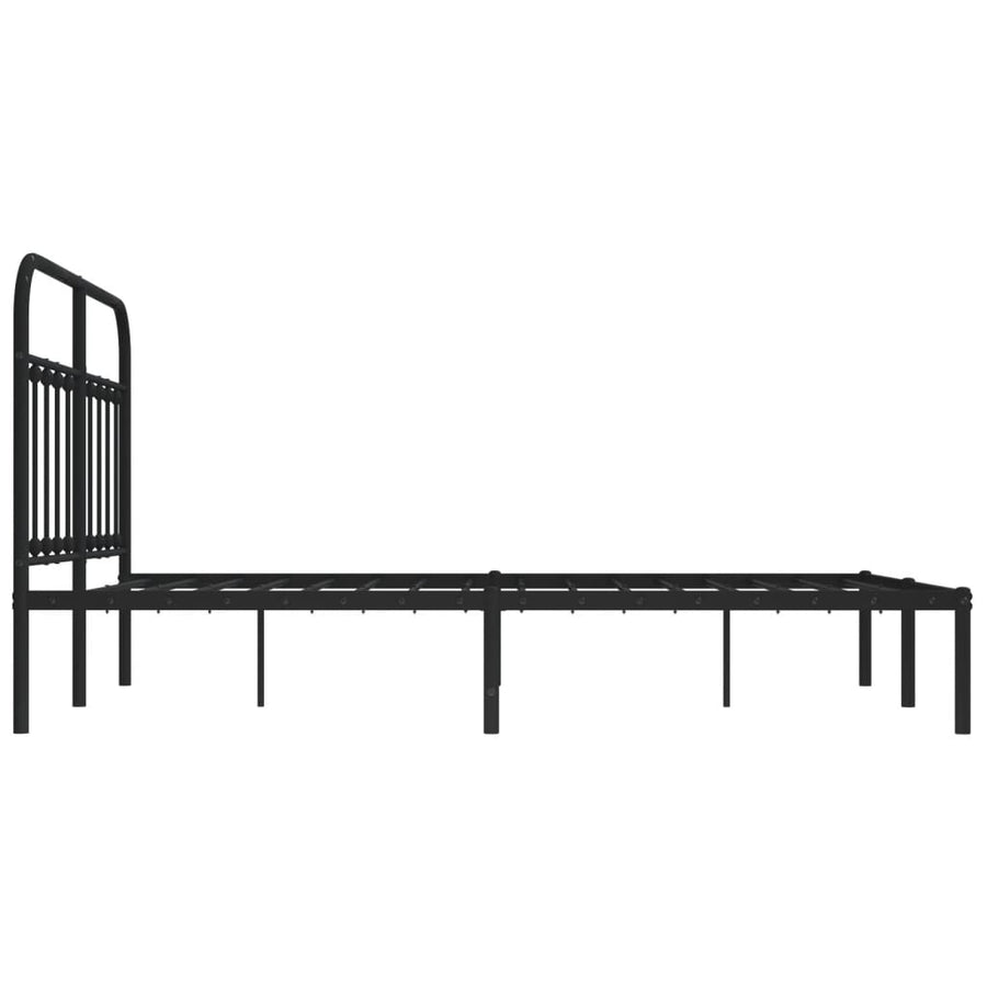 Bedframe Metaal 140 x 200 cm Zwart met hoofdbord