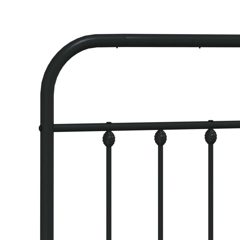 Bedframe Metaal 140 x 200 cm Zwart met hoofdbord