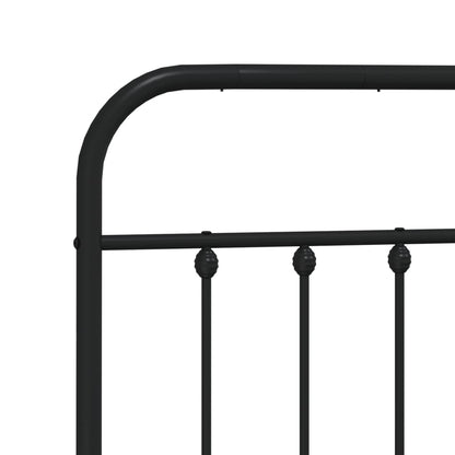 Bedframe Metaal 140 x 200 cm Zwart met hoofdbord