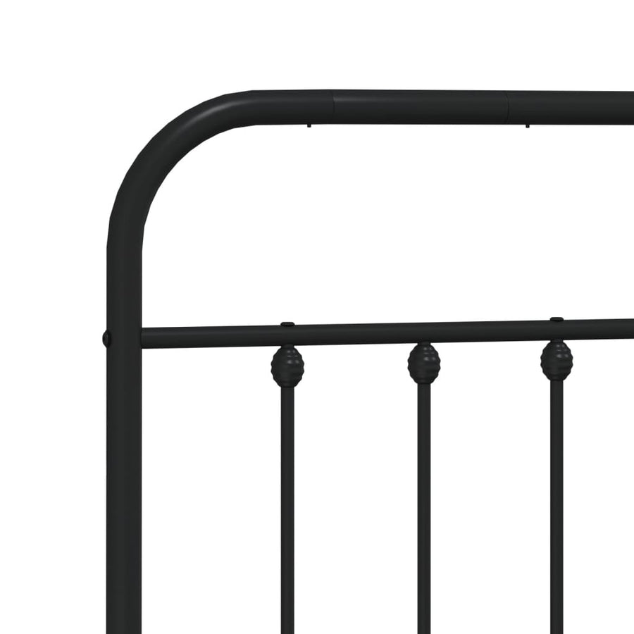 Bedframe Metaal 140 x 200 cm Zwart met hoofdbord