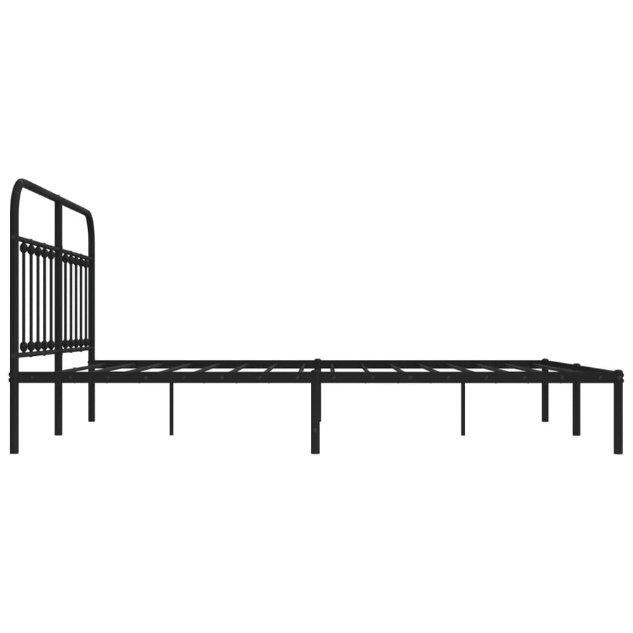 Bedframe Metaal 183 x 213 cm Zwart met hoofdbord