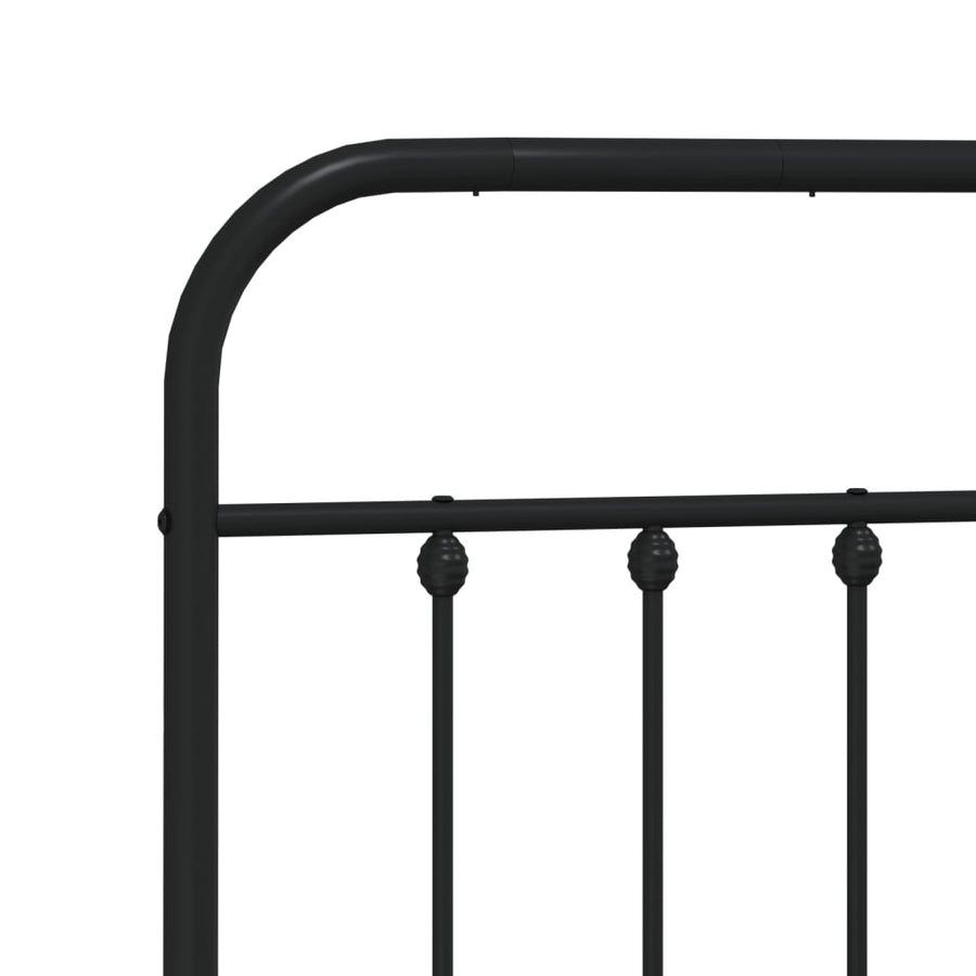 Bedframe Metaal 183 x 213 cm Zwart met hoofdbord