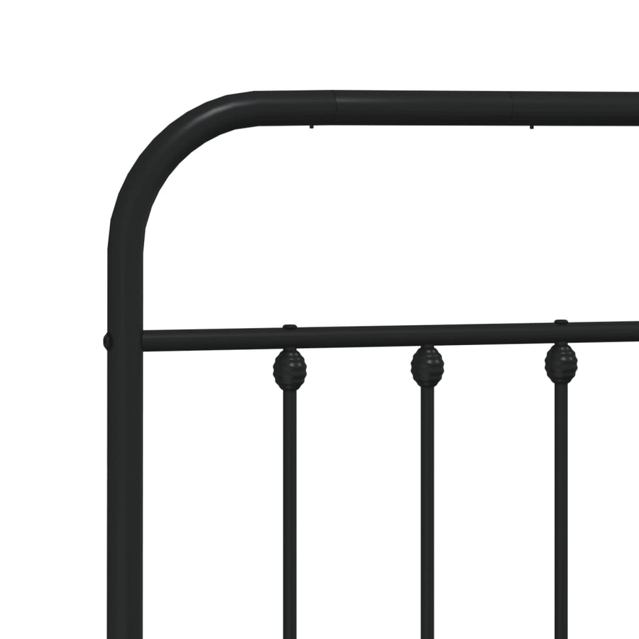 Bedframe Metaal 193 x 203 cm Zwart met hoofdbord