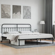 Bedframe metaal zwart 193x203 cm met hoofdbord