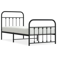 Bedframe Met Hoofd- En Voeteneinde Metaal 90 x 190 cm Zwart met hoofdbord & voetbord