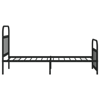 Bedframe Met Hoofd- En Voeteneinde Metaal 90 x 190 cm Zwart met hoofdbord & voetbord