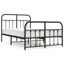 Bedframe Met Hoofd- En Voeteneinde Metaal 120 x 190 cm Zwart met hoofdbord & voetbord