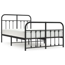 Bedframe Met Hoofd- En Voeteneinde Metaal 120 x 200 cm Zwart met hoofdbord & voetbord