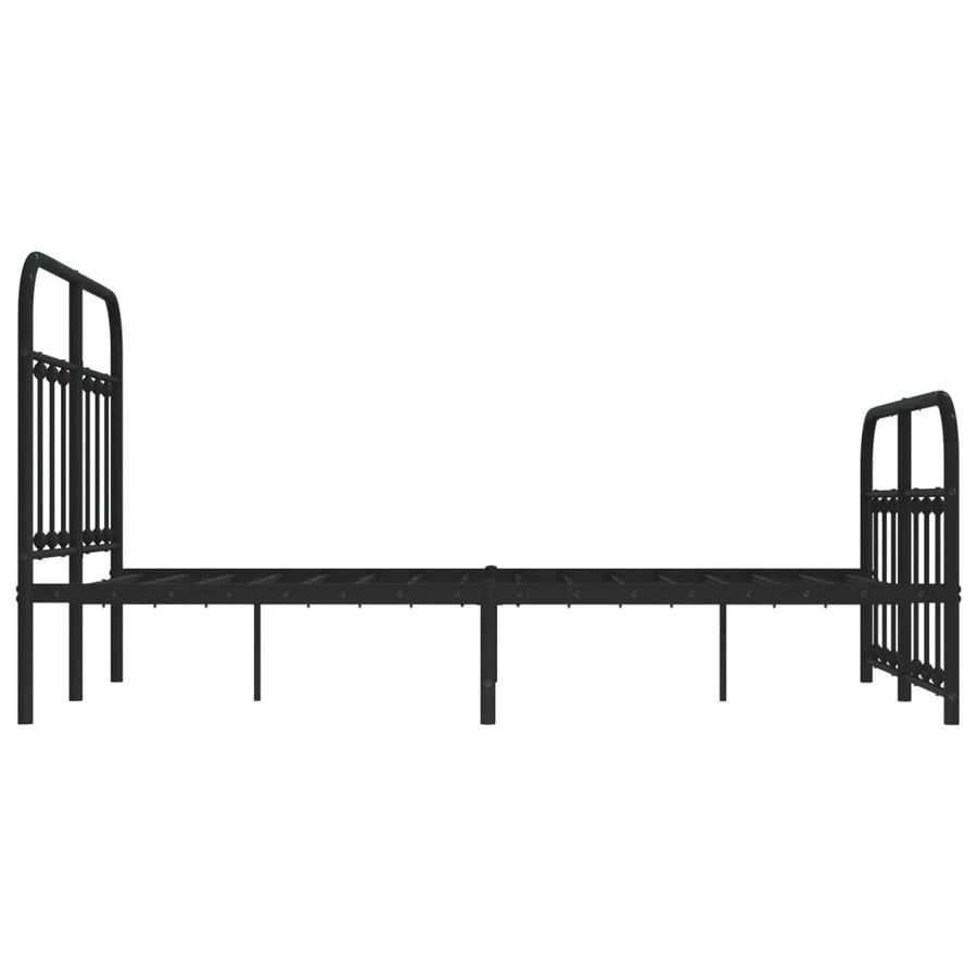 Bedframe Met Hoofd- En Voeteneinde Metaal 120 x 200 cm Zwart met hoofdbord & voetbord