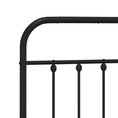 Bedframe Met Hoofd- En Voeteneinde Metaal 120 x 200 cm Zwart met hoofdbord & voetbord