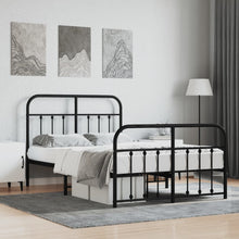 Bedframe Met Hoofd- En Voeteneinde Metaal 120 x 200 cm Zwart met hoofdbord & voetbord