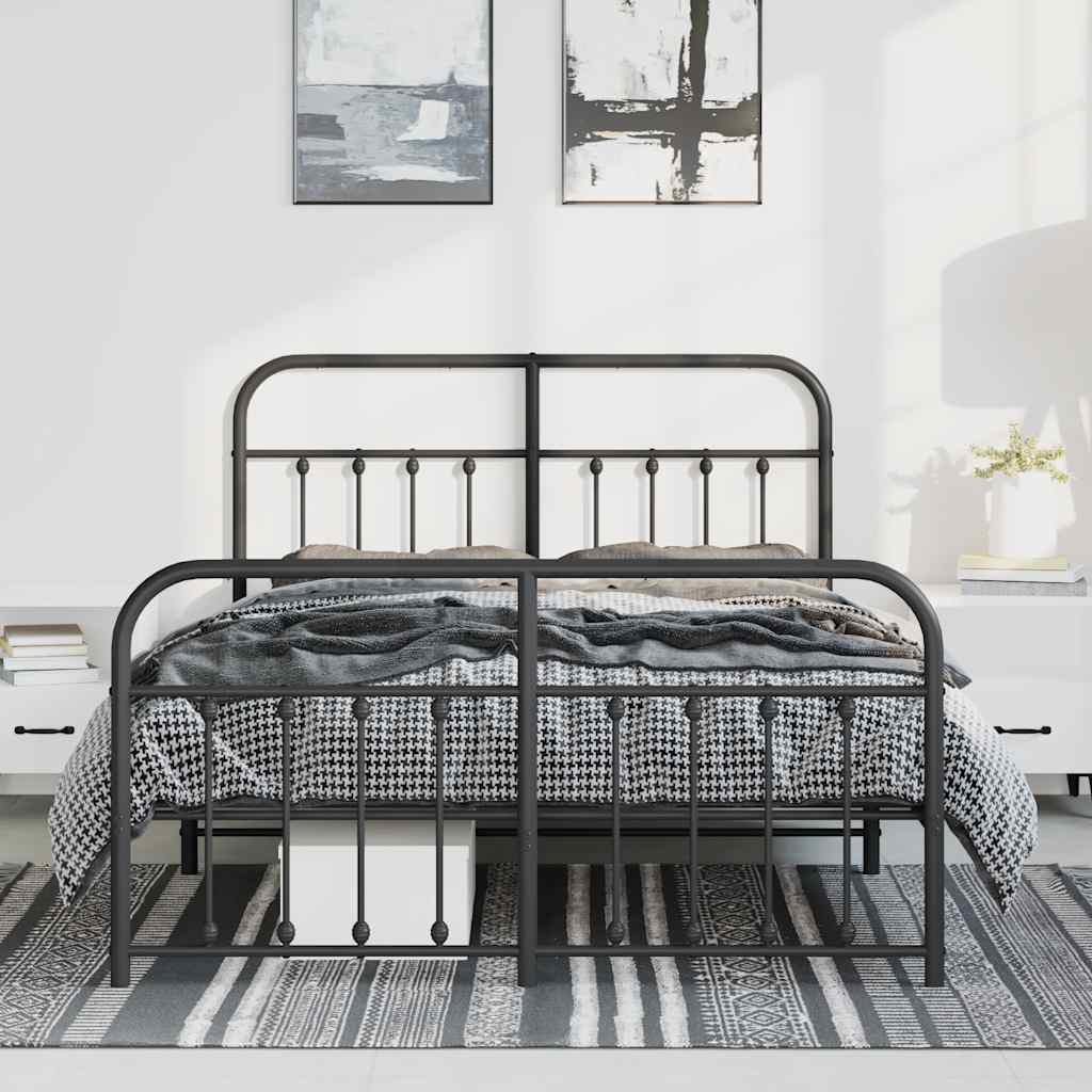 Bedframe Met Hoofd- En Voeteneinde Metaal 135 x 190 cm