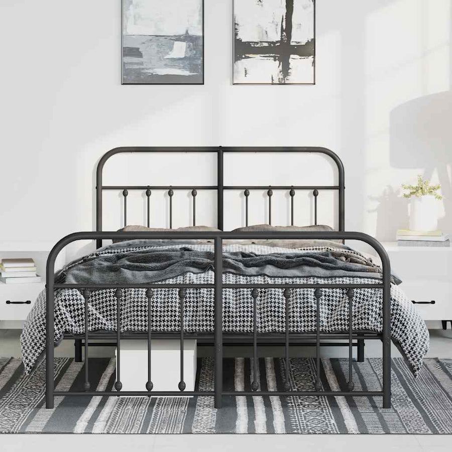 Bedframe Met Hoofd- En Voeteneinde Metaal 135 x 190 cm