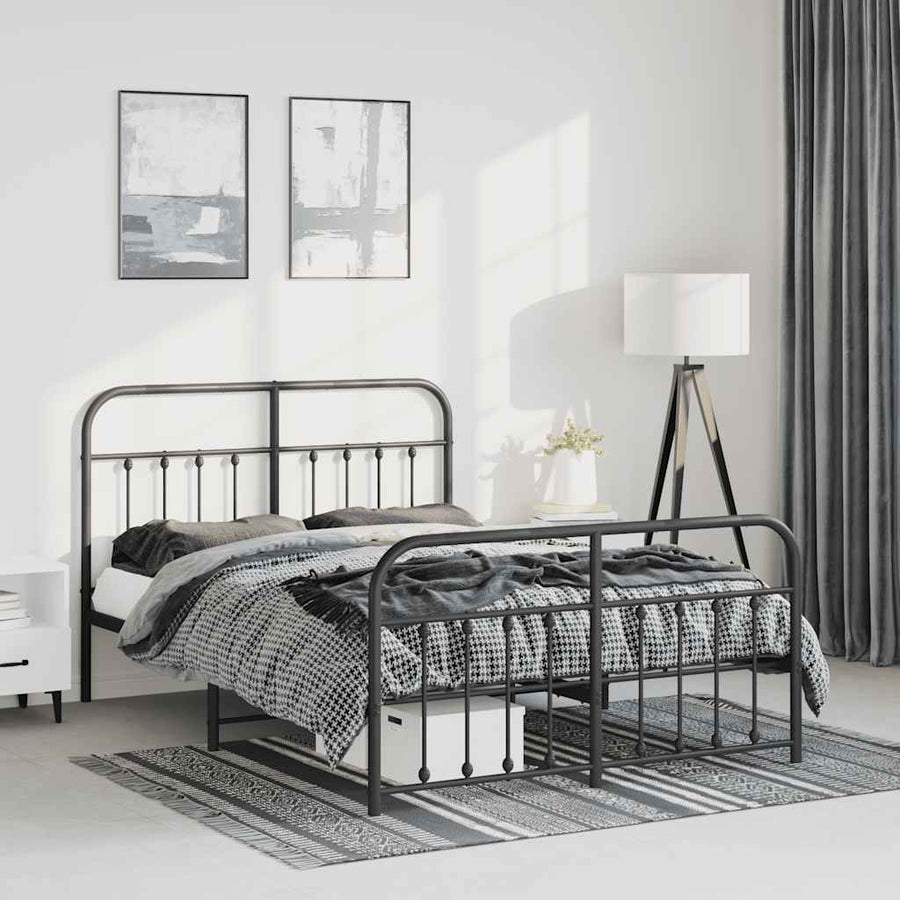Bedframe Met Hoofd- En Voeteneinde Metaal 135 x 190 cm