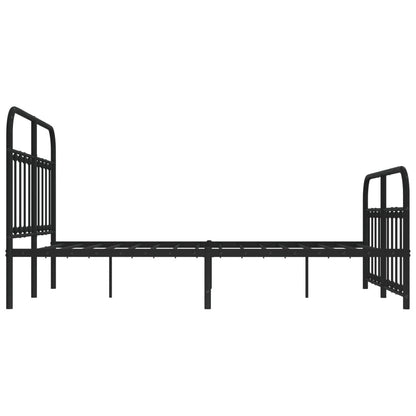 Bedframe Met Hoofd- En Voeteneinde Metaal 140 x 200 cm Zwart met hoofdbord & voetbord