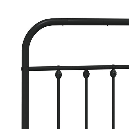 Bedframe Met Hoofd- En Voeteneinde Metaal 140 x 200 cm Zwart met hoofdbord & voetbord