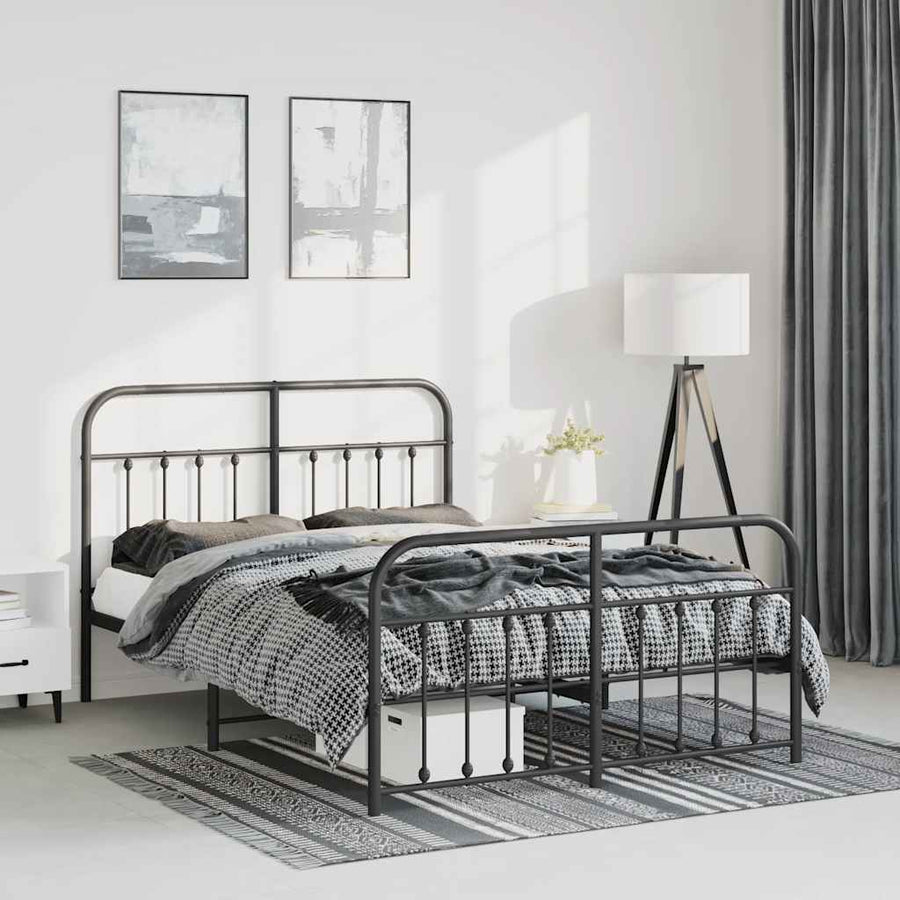 Bedframe Met Hoofd- En Voeteneinde Metaal 150 x 200 cm