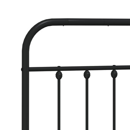 Bedframe Met Hoofd- En Voeteneinde Metaal 193 x 203 cm Zwart met hoofdbord & voetbord