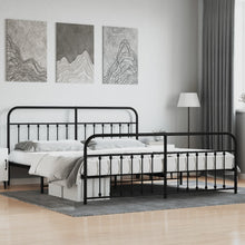 Bedframe Met Hoofd- En Voeteneinde Metaal 200 x 200 cm Zwart met hoofdbord & voetbord