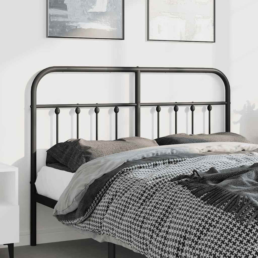 Hoofdbord metaal zwart 135 cm