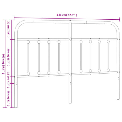 Hoofdbord metaal zwart 140 cm