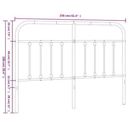 Hoofdbord Metaal Zwart 150 Cm
