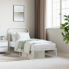 Bedframe metaal wit 90x190 cm met hoofdbord