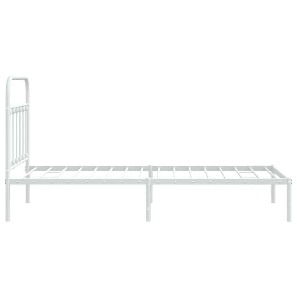Bedframe Metaal 100 x 190 cm Wit met hoofdbord