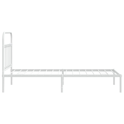Bedframe Metaal 100 x 190 cm Wit met hoofdbord