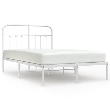 Bedframe Metaal 120 x 190 cm Wit met hoofdbord