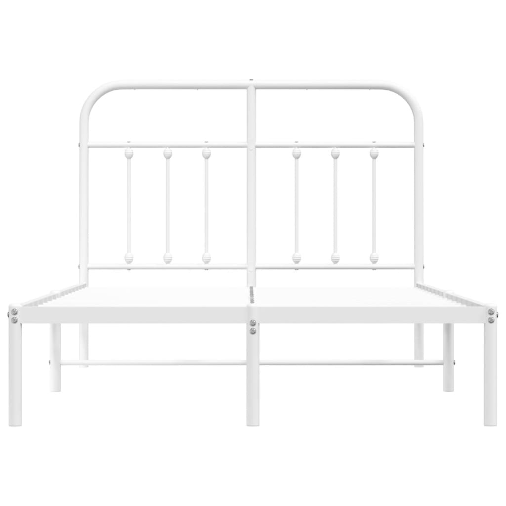 Bedframe Metaal 120 x 190 cm Wit met hoofdbord