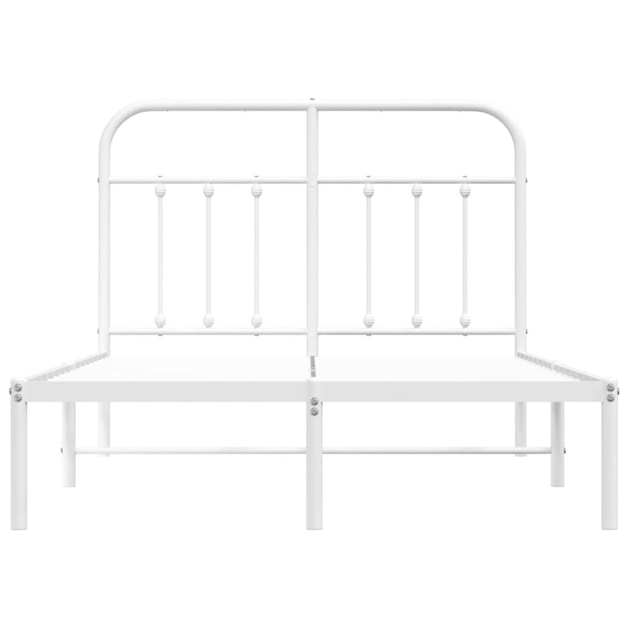 Bedframe Metaal 120 x 190 cm Wit met hoofdbord