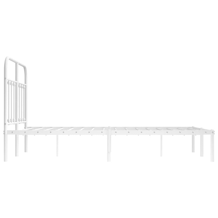 Bedframe Metaal 120 x 190 cm Wit met hoofdbord