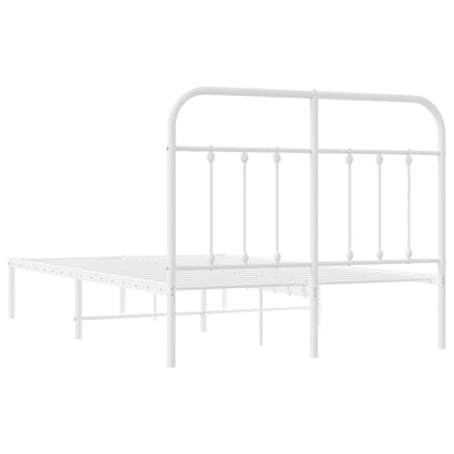 Bedframe Metaal 120 x 190 cm Wit met hoofdbord