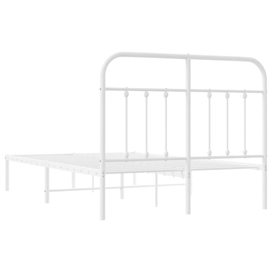 Bedframe Metaal 120 x 190 cm Wit met hoofdbord
