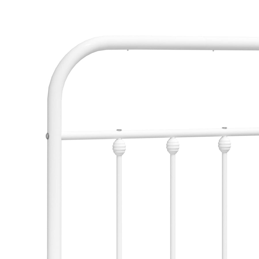 Bedframe Metaal 120 x 190 cm Wit met hoofdbord