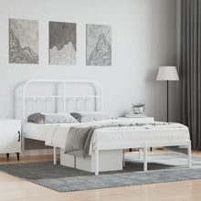 Bedframe Metaal 120 x 190 cm Wit met hoofdbord