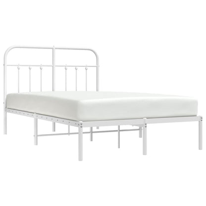 Bedframe Metaal 120 x 200 cm Wit met hoofdbord