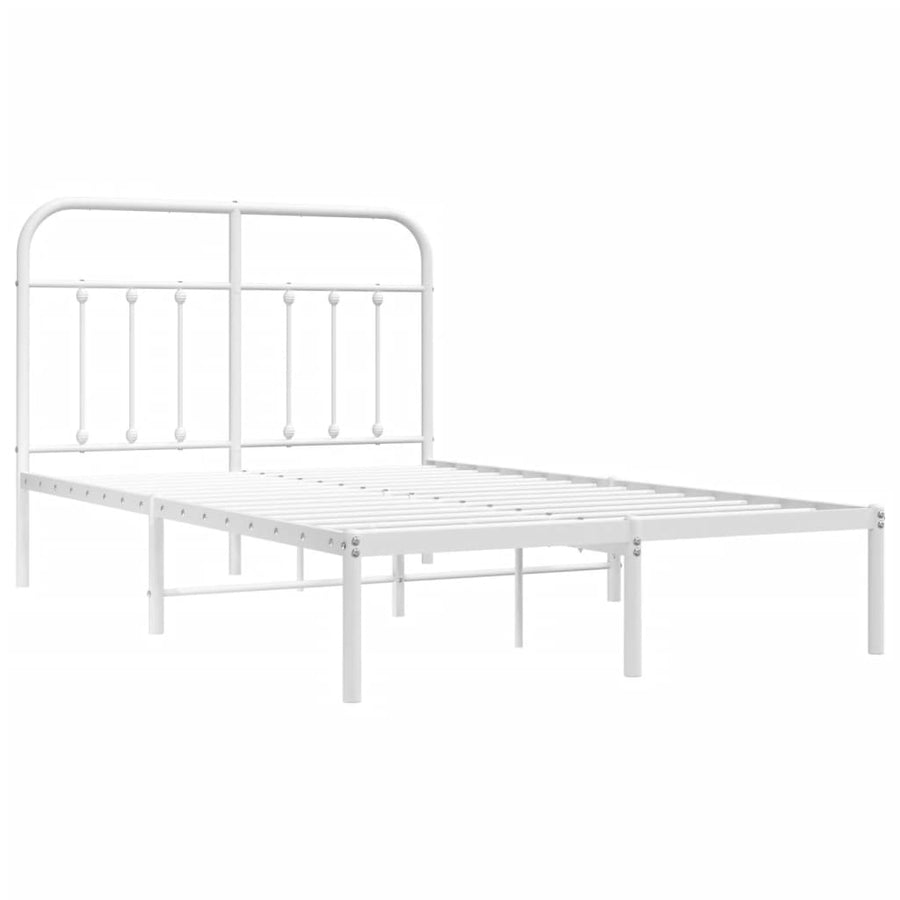 Bedframe Metaal 120 x 200 cm Wit met hoofdbord