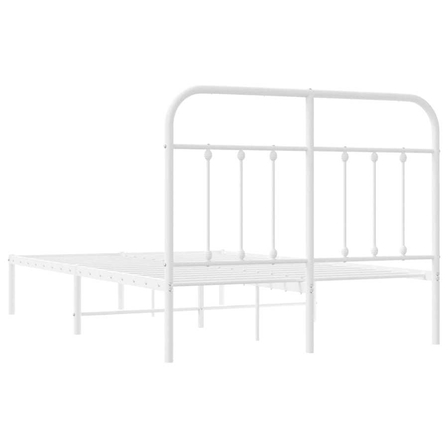 Bedframe Metaal 120 x 200 cm Wit met hoofdbord